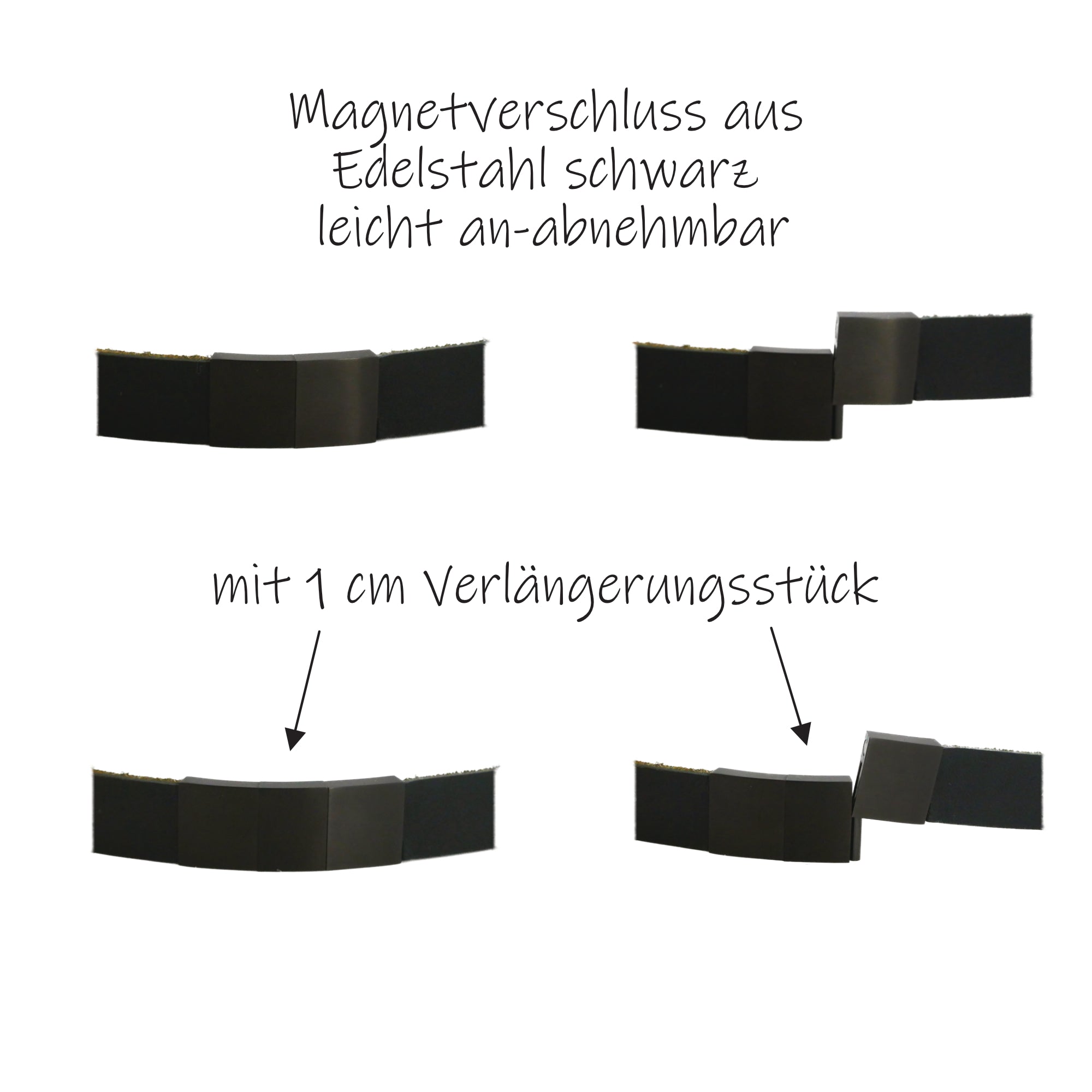 Lederarmband mit Gravur, Leder schwarz breit, leicht glänzend, Damen- und Herrenarmband