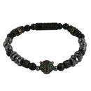 Armband schwarz, Perlen, Leopard, Edelstahlverschluss, Herren- und Damenarmband-3