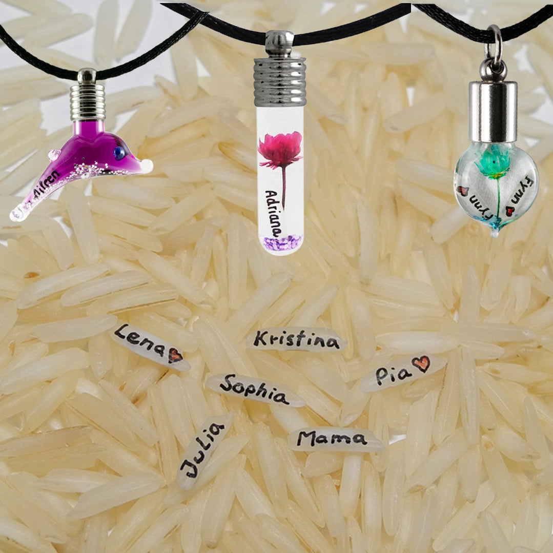 Handgefertigte Reiskornketten