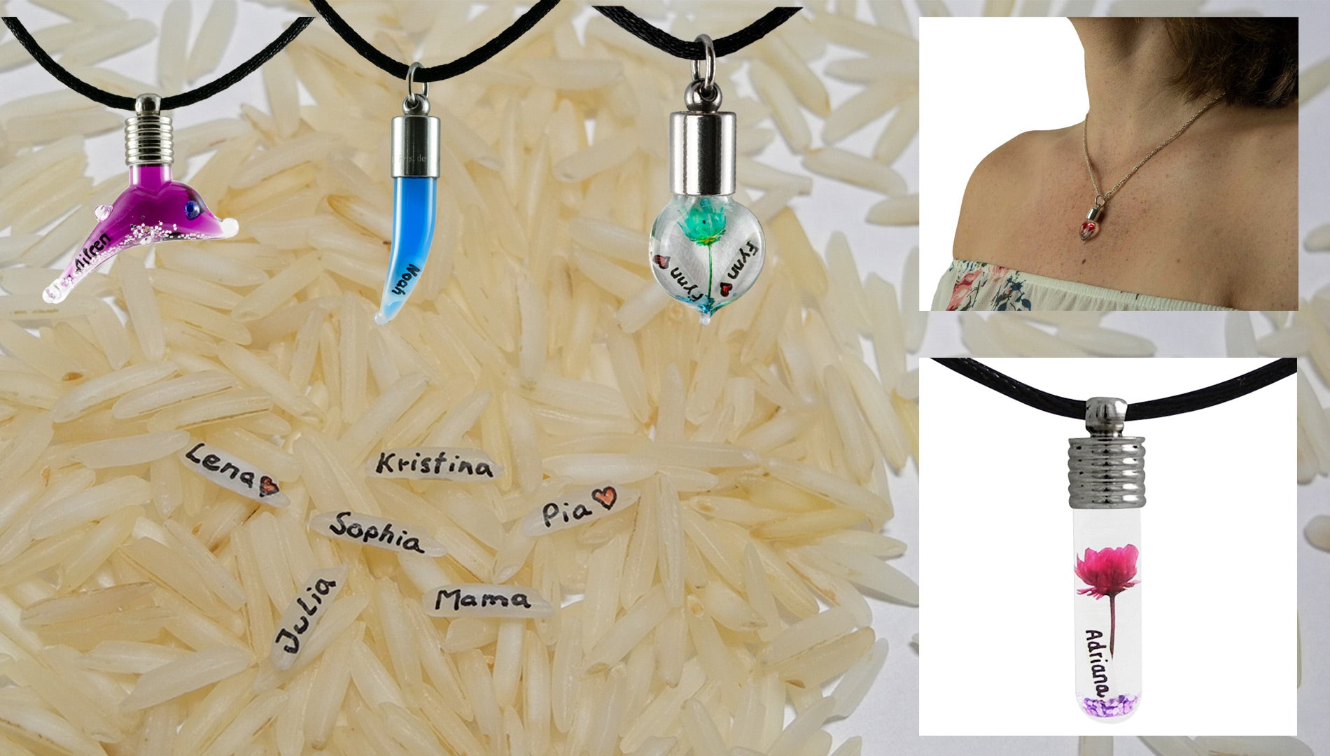 Handgefertigte Reiskornketten