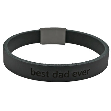 Lederarmband mit Gravur, Leder schwarz, Damen- und Herrenarmband
