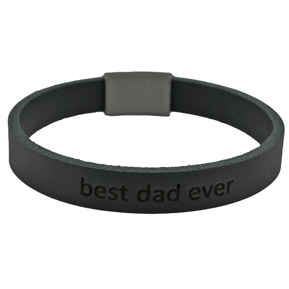 Lederarmband mit Gravur, Leder schwarz, Damen- und Herrenarmband