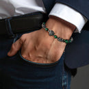 Leoparden Armband mit grünem Tigerauge & Hämatit Perlen, Herren- und Damenarmband-3