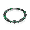 Leoparden Armband mit grünem Tigerauge & Hämatit Perlen, Herren- und Damenarmband-1