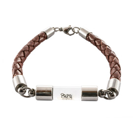 Armband mit Namen, Leder Braun, personalisiert - 0