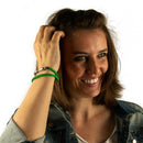 Armband mit Namen, Wickelarmband, Leder Grün, personalisiert-3