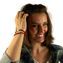 Armband mit Namen, Wickelarmband Leder Rot, personalisiert-2