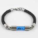 Armband mit Namen, Leder Schwarz, mit Personalisierung-2