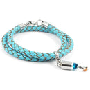 Armband mit Namen, Wickelarmband Leder türkis, mit Anhänger personalisiert-1