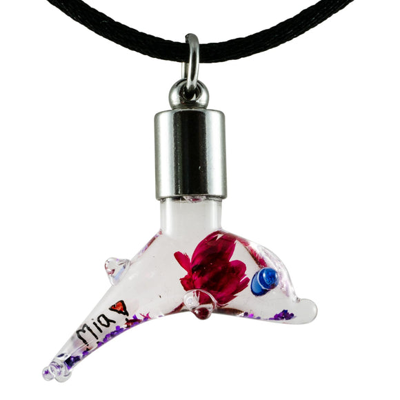 Kette mit Namen, Reiskornkette, Delfin, personalisiert