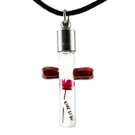 Kette mit Namen, Reiskornkette, Kreuz, personalisiert