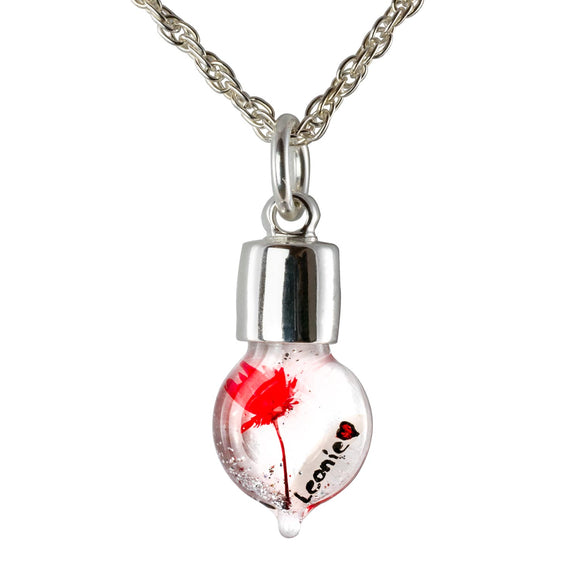 Kette mit Namen, Reiskornkette, Herz flach, personalisiert