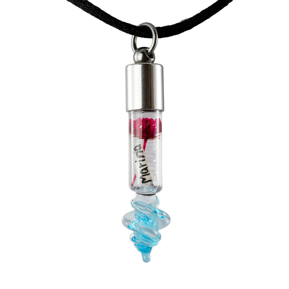 Kette mit Namen, Reiskornkette, mit Spirale farbig, personalisiert