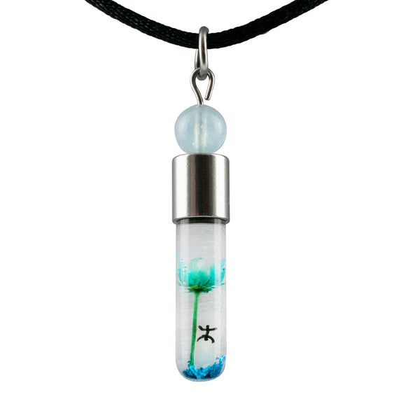 Kette mit Namen, Reiskornkette, mit Halbedelstein - Glücksstein, personalisiert