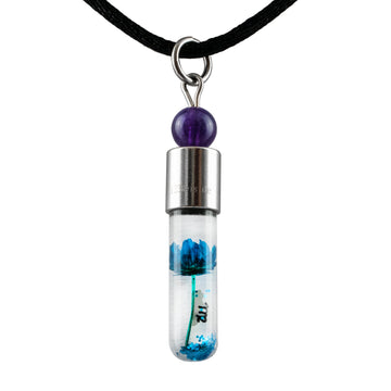 Sternzeichen Jungfrau, 24. August - 23. September, Halskette mit Glückstein Amethyst und Sternzeichensymbol