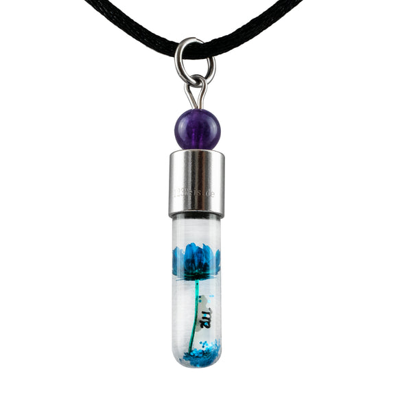 Sternzeichen Jungfrau, 24. August - 23. September, Halskette mit Glückstein Amethyst und Sternzeichensymbol