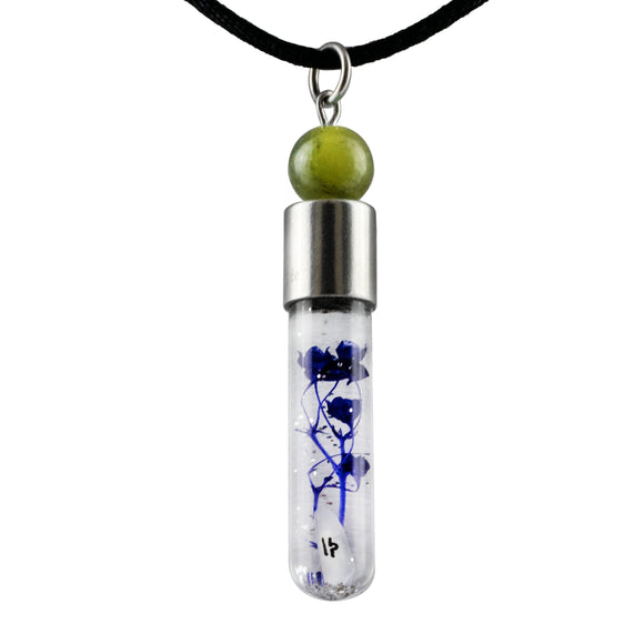 Kette mit Namen, Reiskornkette XL, mit Halbedelstein - Glücksstein, personalisiert