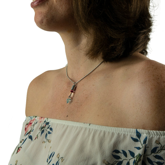 Kette mit Namen, Reiskornkette, mit Spirale farbig, personalisiert