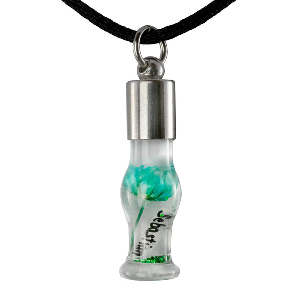 Kette mit Namen, Reiskornkette, Flaschenform, personalisiert