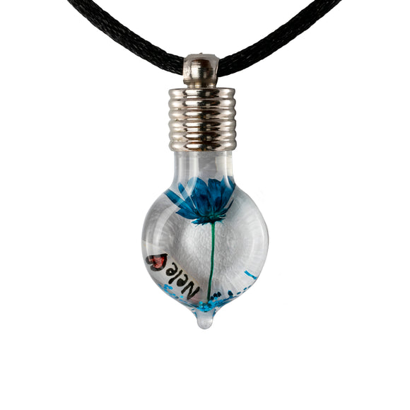 Kette mit Namen, Reiskornkette, Herz flach, personalisiert