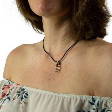 Kette mit Namen, Reiskornkette, Flaschenform, personalisiert - 0