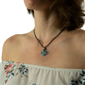 Kette mit Namen, Reiskornkette, Herz farbig, personalisiert - 0