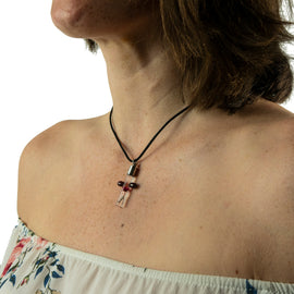 Kette mit Namen, Reiskornkette, Kreuz, personalisiert - 0