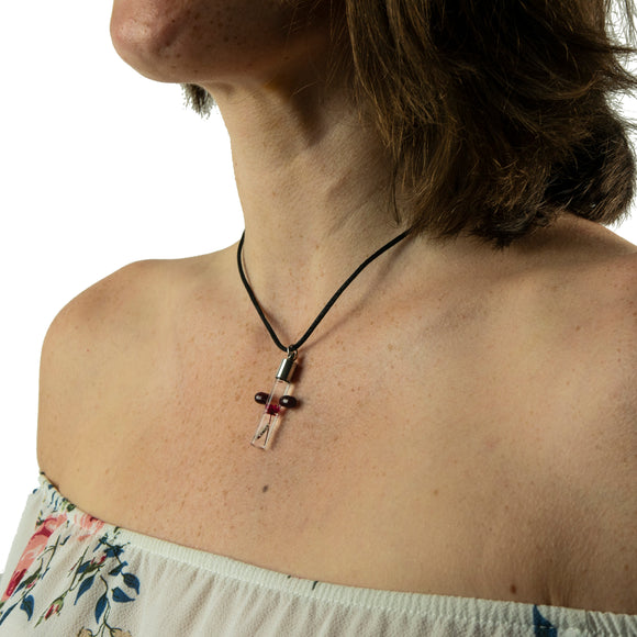 Kette mit Namen, Reiskornkette, Kreuz, personalisiert