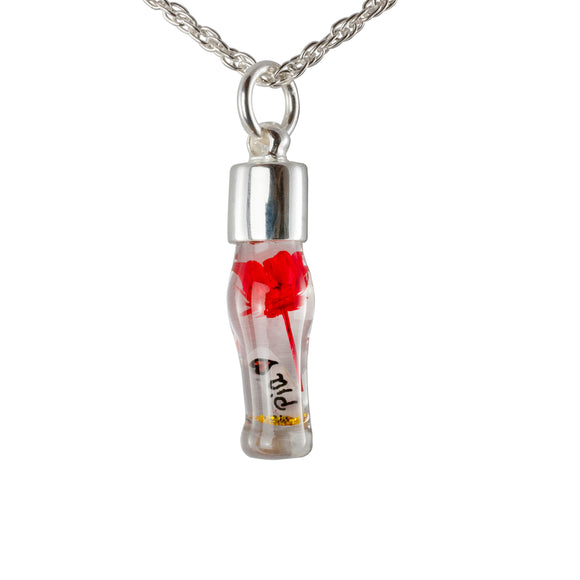 Kette mit Namen, Reiskornkette, Flaschenform, personalisiert