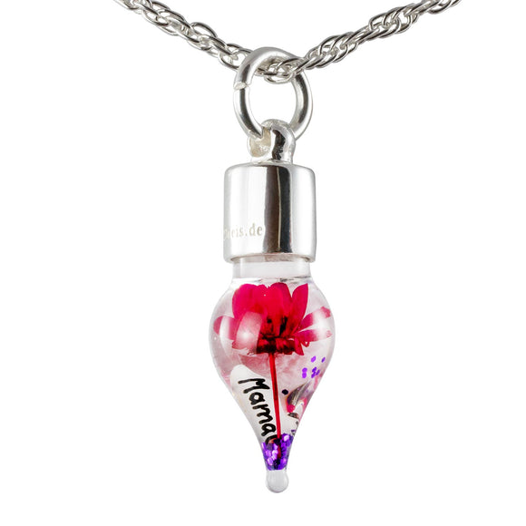 Kette mit Namen, Reiskornkette, Tropfenform, personalisiert