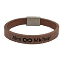 Lederarmband mit Gravur, Leder dunkelbraun, Damen und Herrenarmband-1