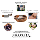 Lederarmband mit Gravur, Echtleder cognac-dunkelbraun kombiniert, Damen- und Herrenarmband-5