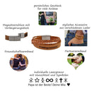 Lederarmband mit Gravur, Echtleder cognac-hellbraun kombiniert, Damen- und Herrenarmband-5