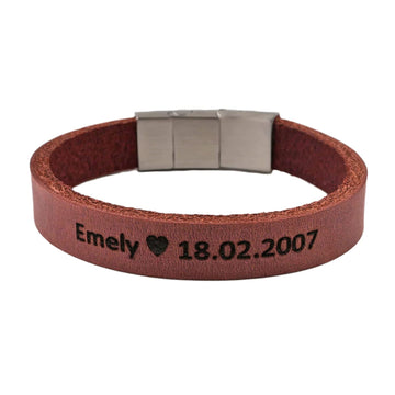 Lederarmband mit Gravur, Leder rot, Damenarmband
