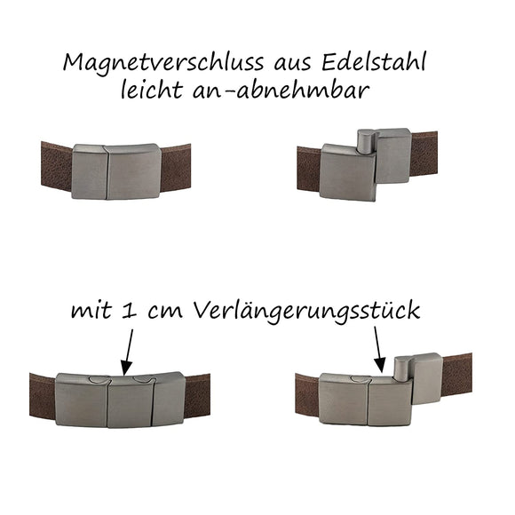 Lederarmband mit Gravur, Leder schwarz, Damen- und Herrenarmband