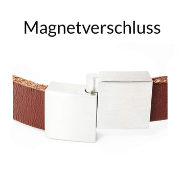 Lederarmband mit Gravur, Leder cognacfarben kombiniert - 0