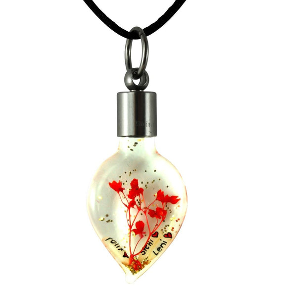 Kette mit Namen, Reiskornkette XL, Herzform, personalisiert