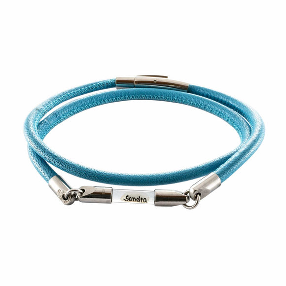 Armband mit Namen, Wickelarmband Nappa Leder, personalisiert