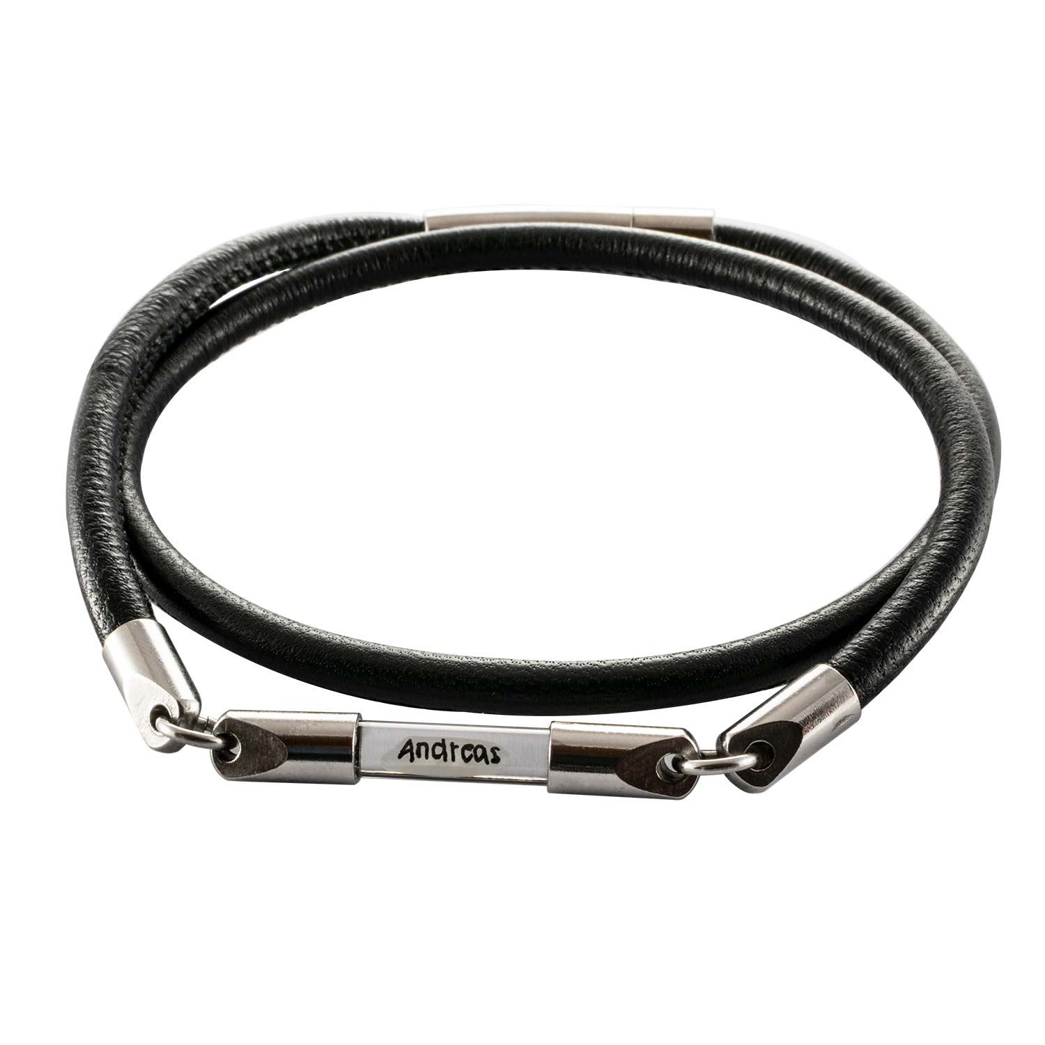 Armband mit Namen, Wickelarmband Nappa Leder, personalisiert-4