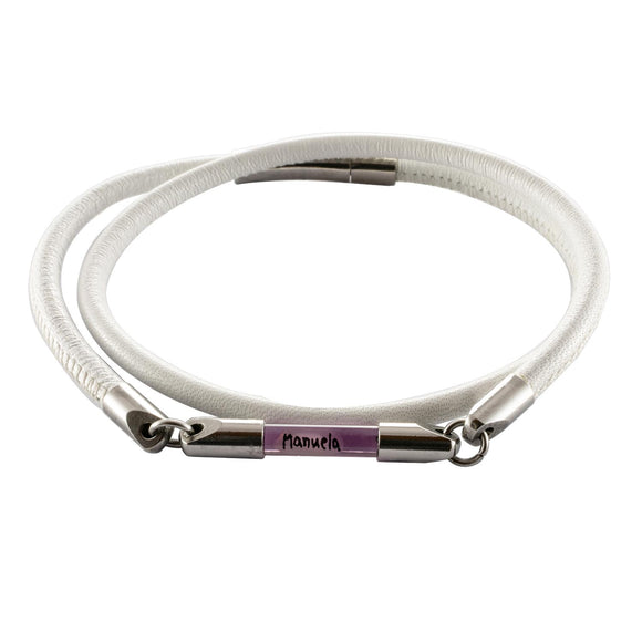 Armband mit Namen, Wickelarmband Nappa Leder, personalisiert