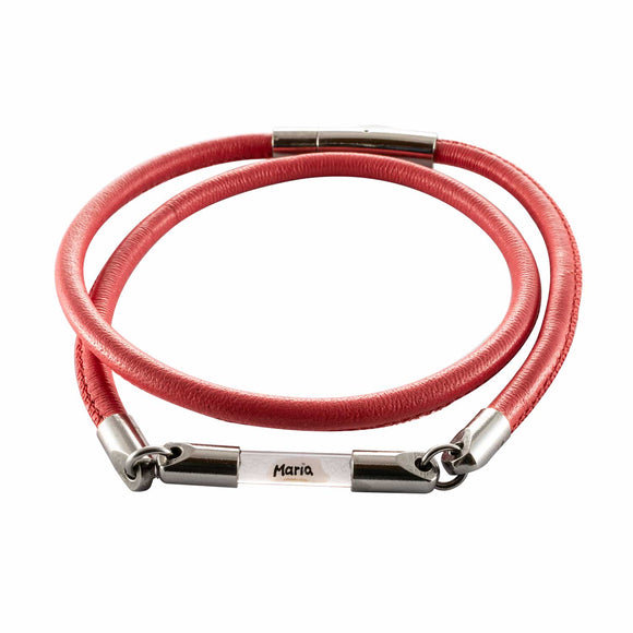 Armband mit Namen, Wickelarmband Nappa Leder, personalisiert