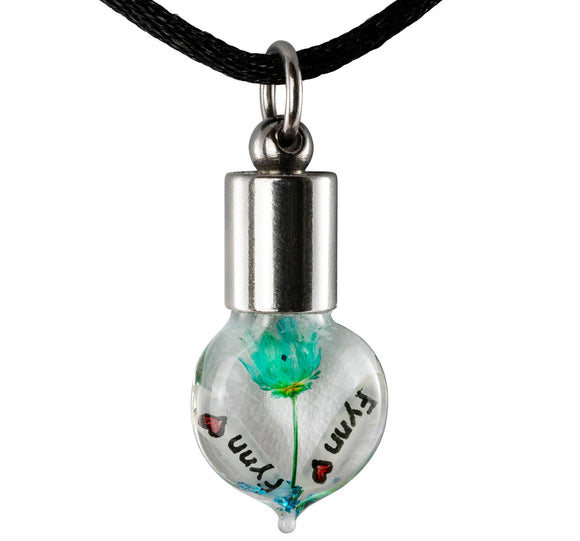 Kette mit Namen, Reiskornkette, Herz flach, personalisiert