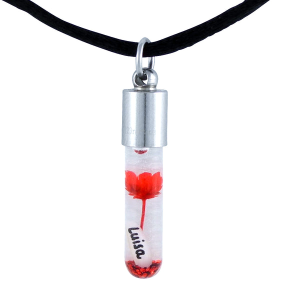 Kette mit Namen, Reiskornkette, Zylinder, personalisiert