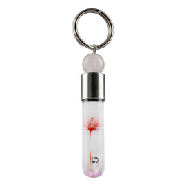 Sternzeichen Krebs, 22. Juni - 22. Juli, Schlüsselanhänger mit Glückstein Rosenquarz und Sternzeichensymbol