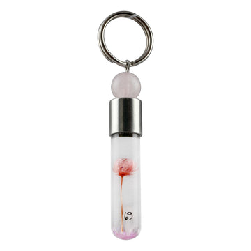 Sternzeichen Krebs, 22. Juni - 22. Juli, Schlüsselanhänger mit Glückstein Rosenquarz und Sternzeichensymbol