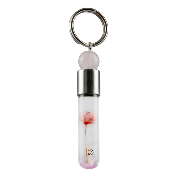 Sternzeichen Krebs, 22. Juni - 22. Juli, Schlüsselanhänger mit Glückstein Rosenquarz und Sternzeichensymbol