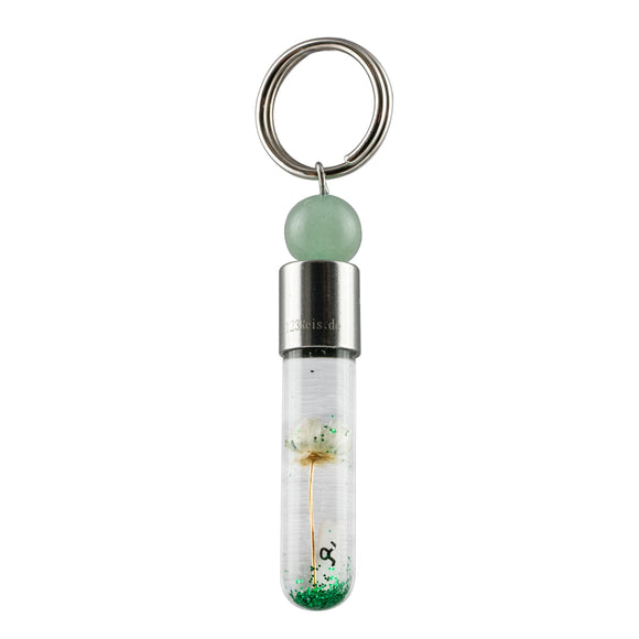 Sternzeichen Stier, 21. April - 20. Mai, Schlüsselanhänger mit Glücksstein Aventurin und Sternzeichensymbol