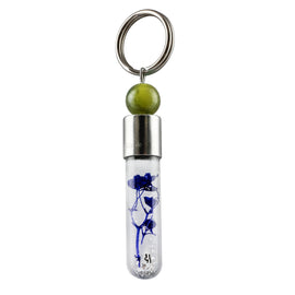 Sternzeichen Waage, 24. September - 23. Oktober, Schlüsselanhänger mit Glückstein Serpentin und Sternzeichensymbol