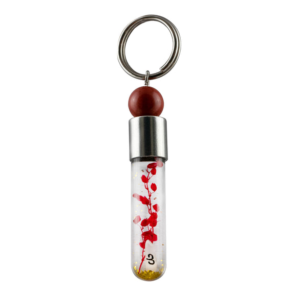 Sternzeichen Widder, 21. März - 20. April, Schlüsselanhänger mit Glücksstein roter Jaspis und Sternzeichensymbol