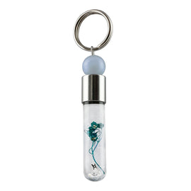 Sternzeichen Zwilling, 21. Mai - 21. Juni, Schlüsselanhänger mit Glücksstein Chalcedon und Sternzeichensymbol